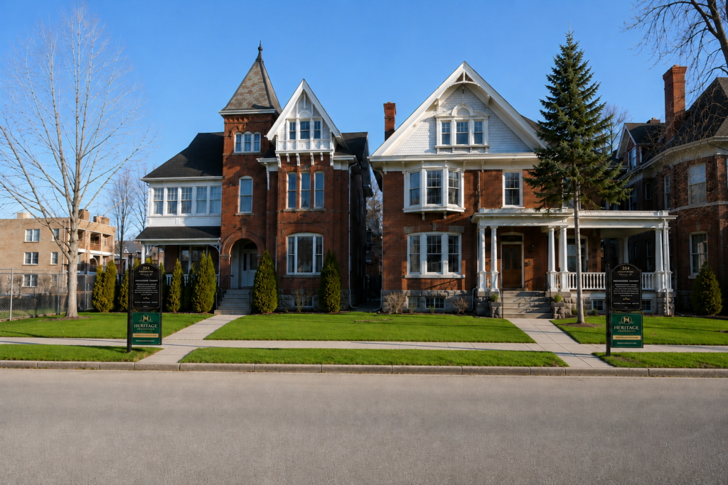 Historic homes on Princess Avenue in London, Ontario
