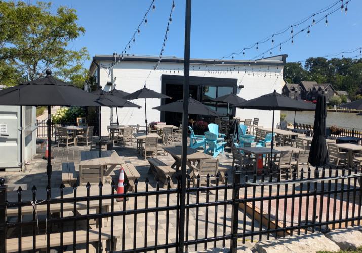 Waterfront patio at Port Stanley Brewing Co.